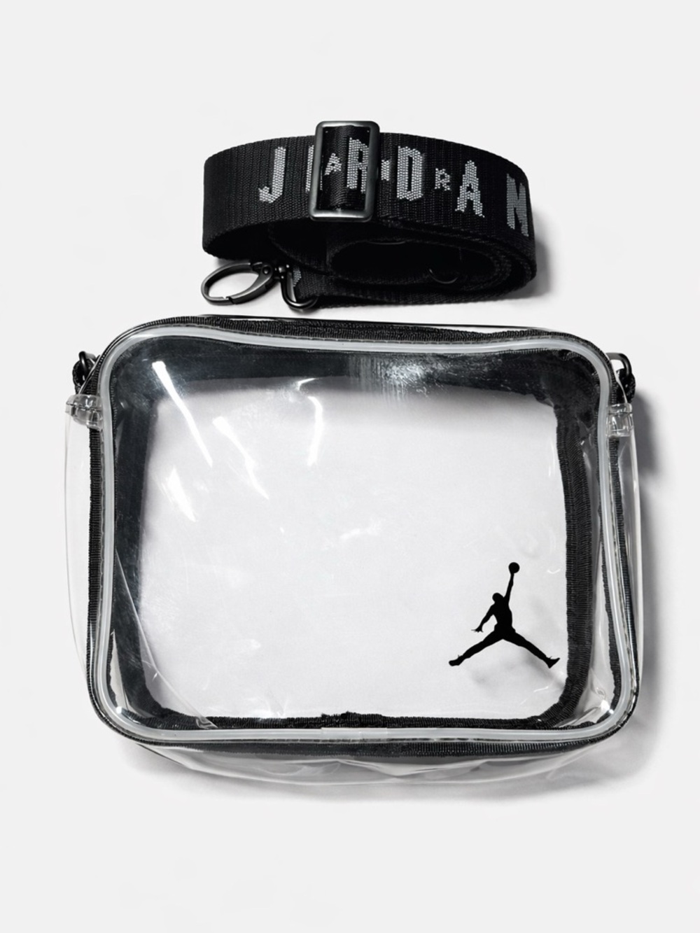 Nike Jordan Clear Stadium Crossbody Bag Jumpman Black Strap Festival Approved
